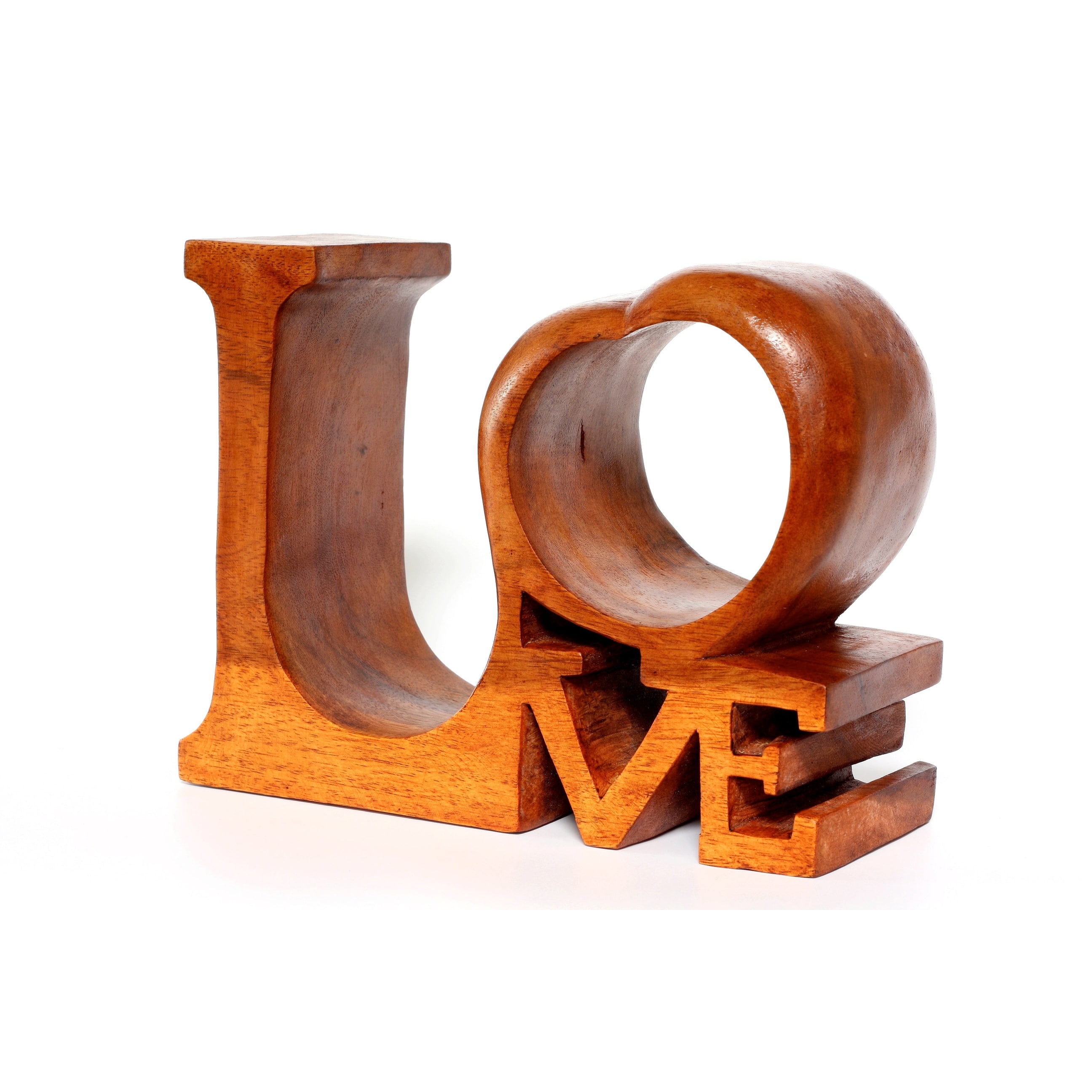 Wooden Handmade Wine Rack "Love" Bottle Holder Hand Carved Decorative